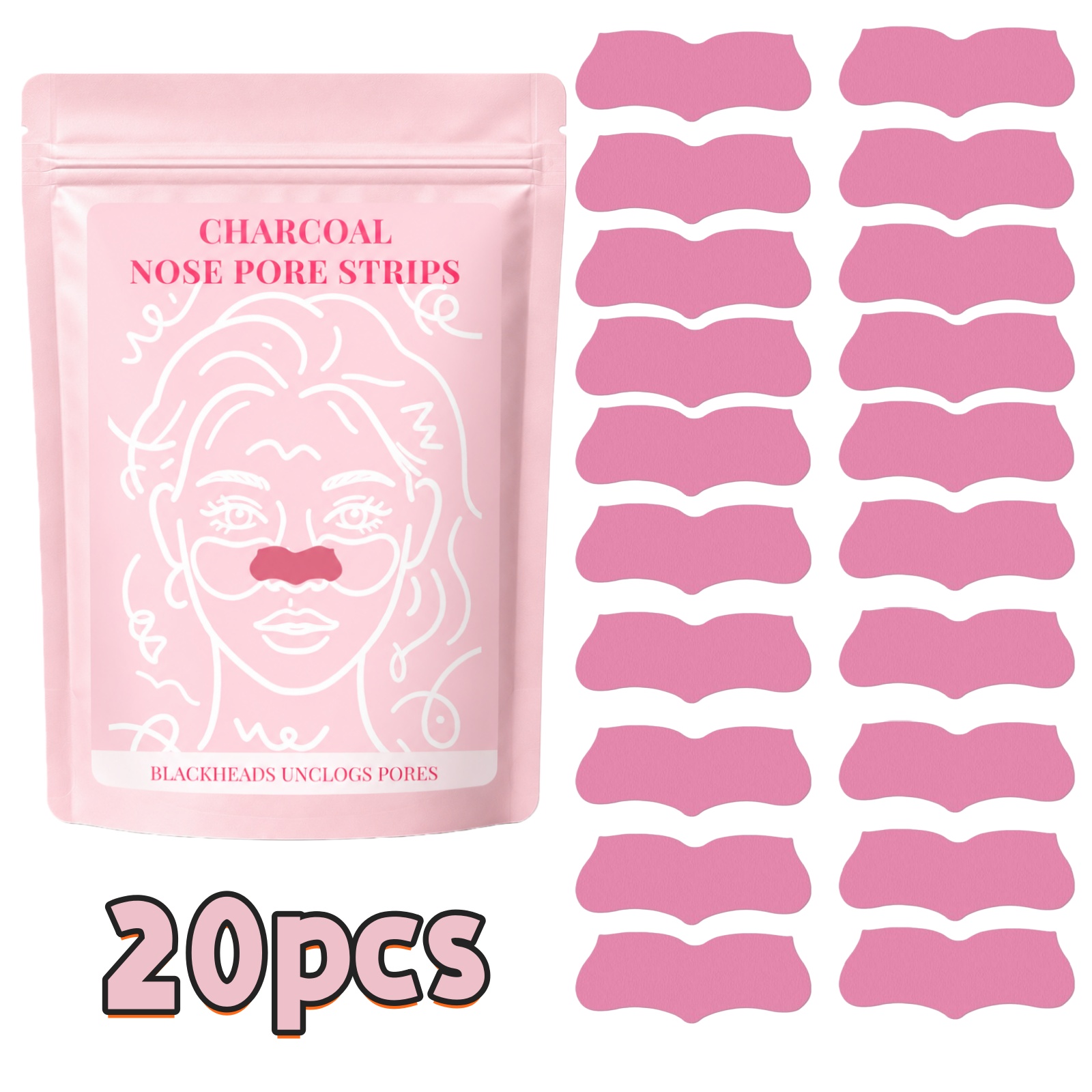Charcoal Pore Strip - 20 Piezas de Tiras Nasales para