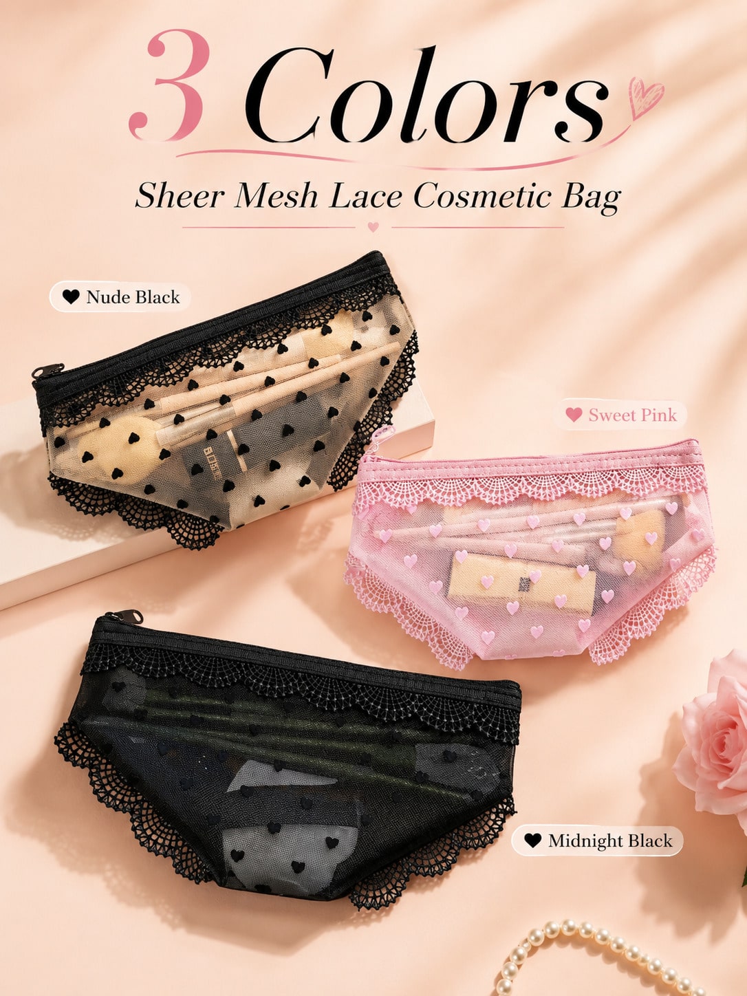 Skincare B Erl - Bolsa de maquillaje transparente y sexy