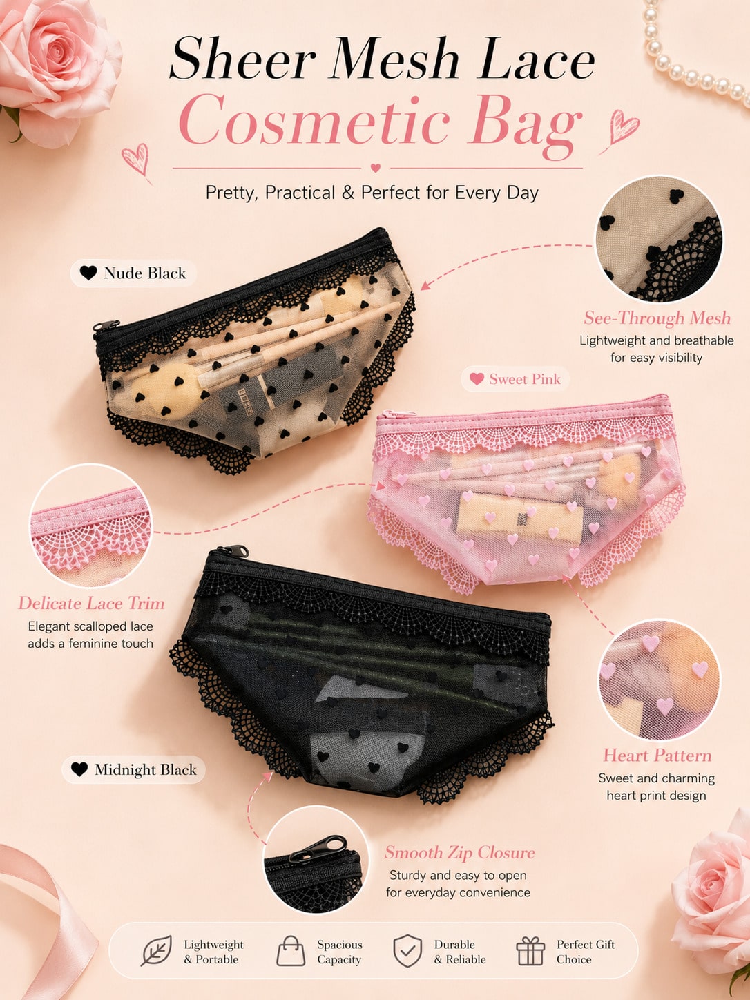 Bolsa de maquillaje transparen - Skincare B Erl reseña y precio